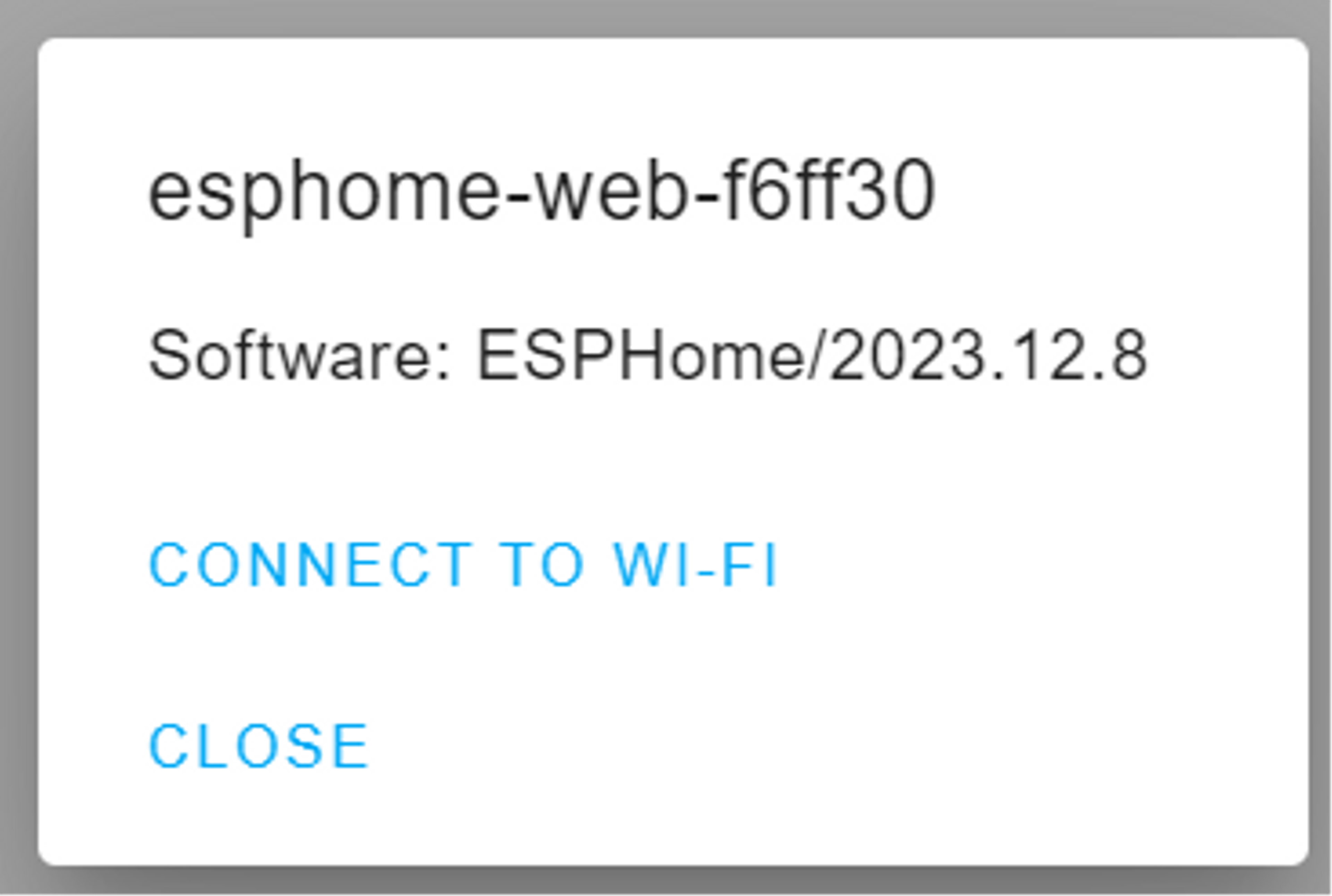 ESPHome Webinstaller Connect to WIFI