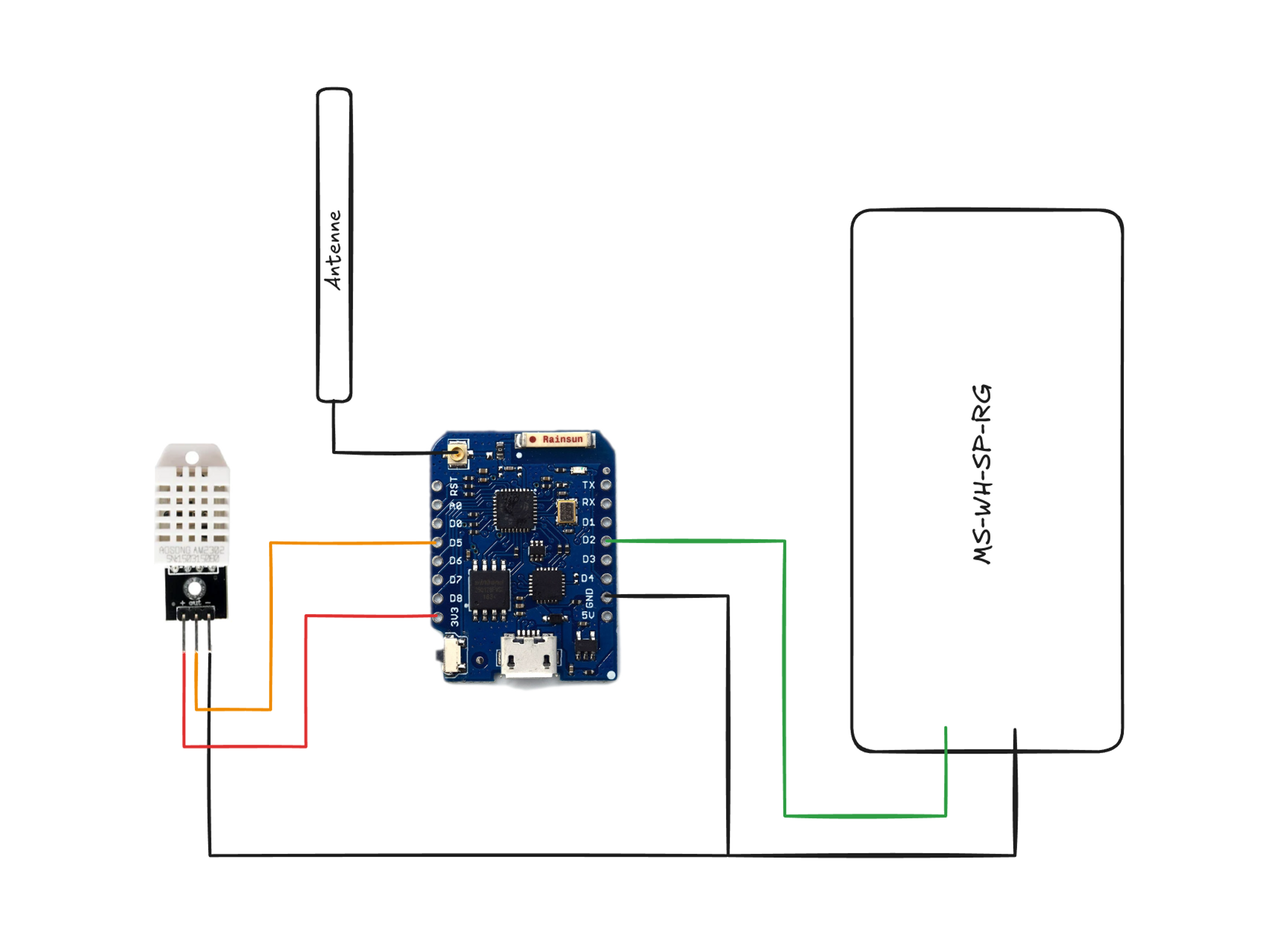 Schema Verkabelung smarte Wetterstation