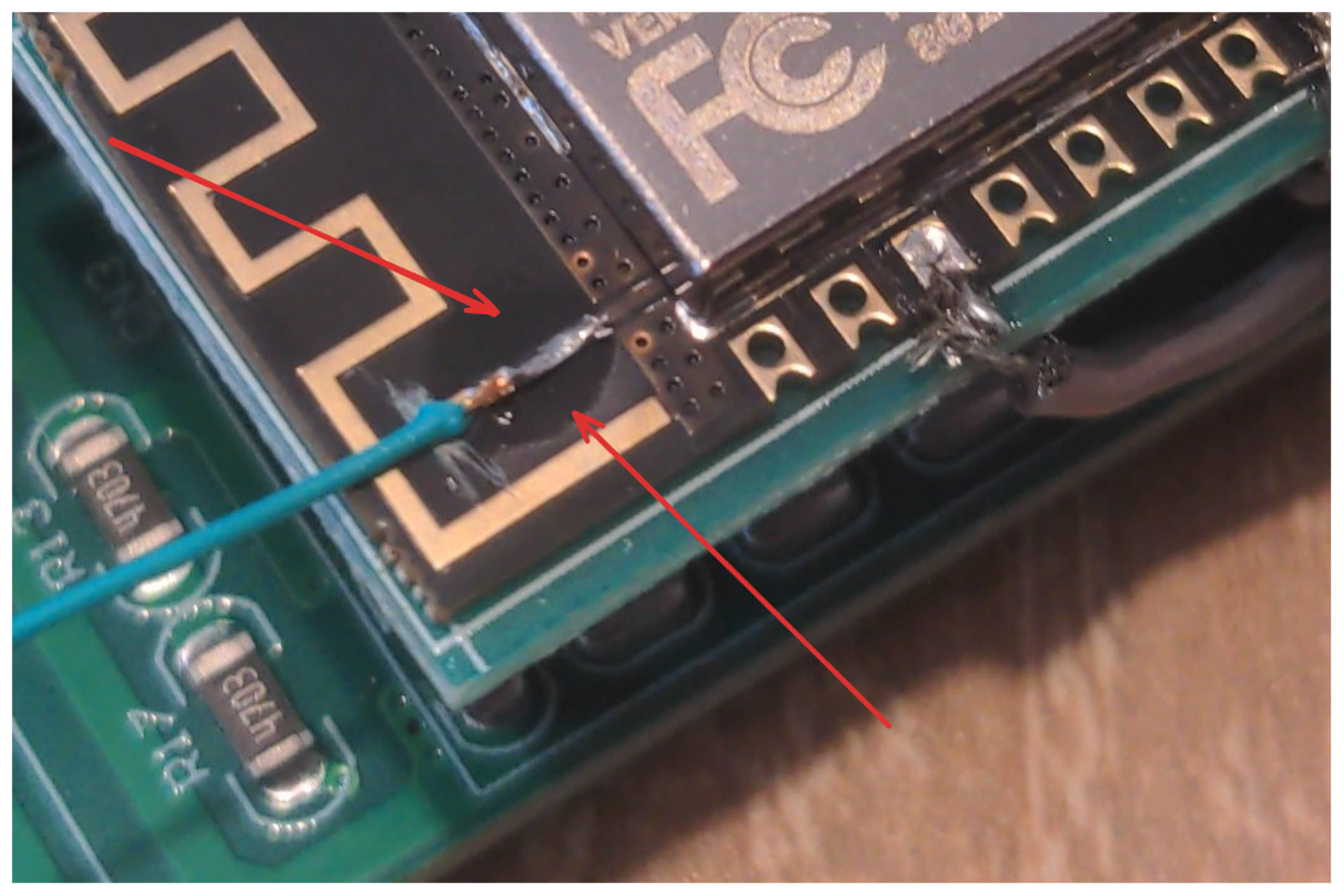 Antenne an PCB gelötet 2